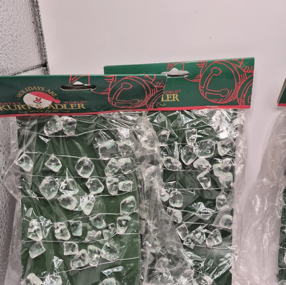 Kurt Adler Clear Ice Rock Garland 4 New In Package